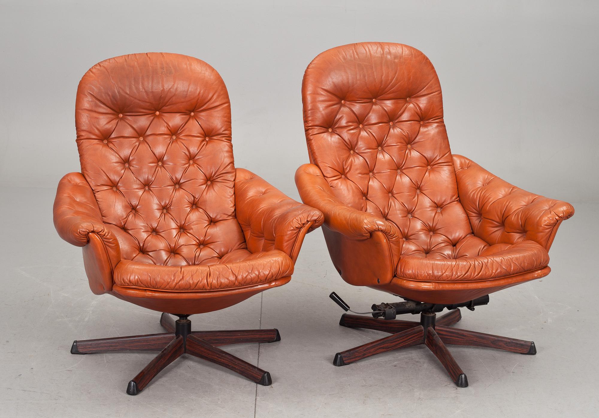 FÅTÖLJER, ett par, Göte-möbler, Nässjö, 1970-tal.
