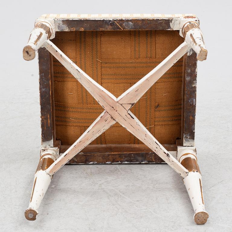 A late Gustavian stool, late 18th century.