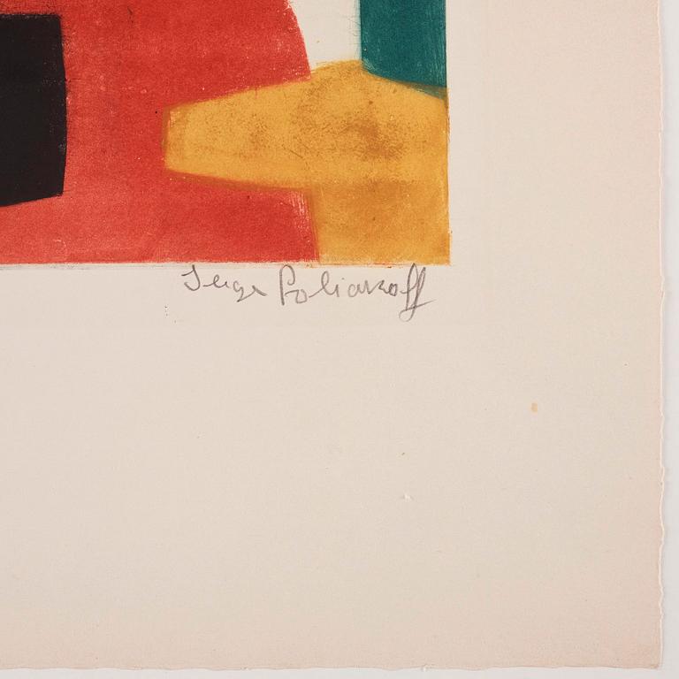 Serge Poliakoff, "Composition bleue, rouge, verte et noire".