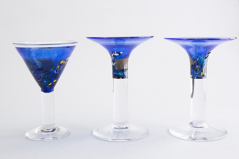 BERTIL VALLIEN, 6 glass objects, Kosta Boda.