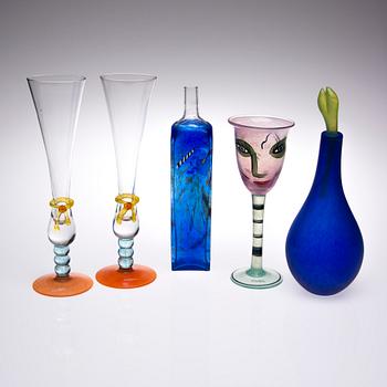 ETT PARTI GLAS, 5 delar, Kosta Boda 1900-talets slut.