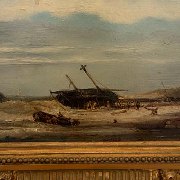 Unknown artist 19th century, The pulled boat.