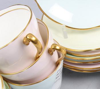 KAFFE- SAMT TESERVIS, 27 delar, porslin, Frentham, England, 1900-tal.