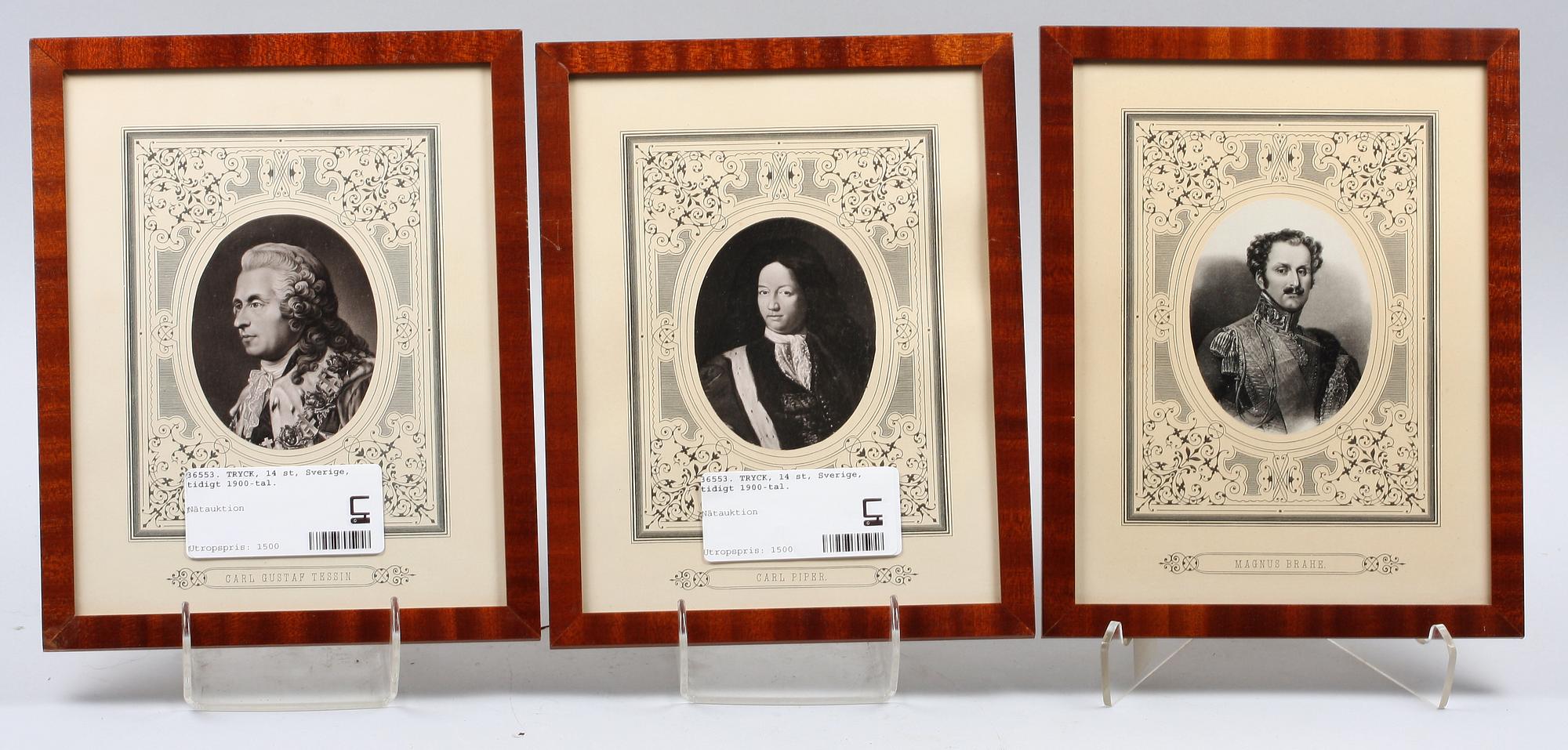 TRYCK, 14 st, Sverige, tidigt 1900-tal.