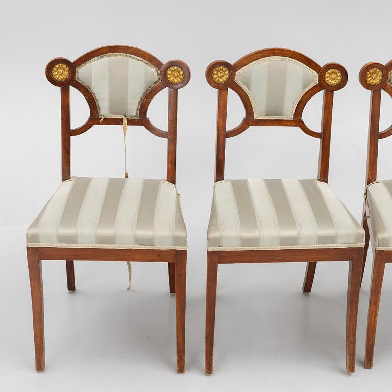 A set of four Empire chairs, first half of the 19th Century.