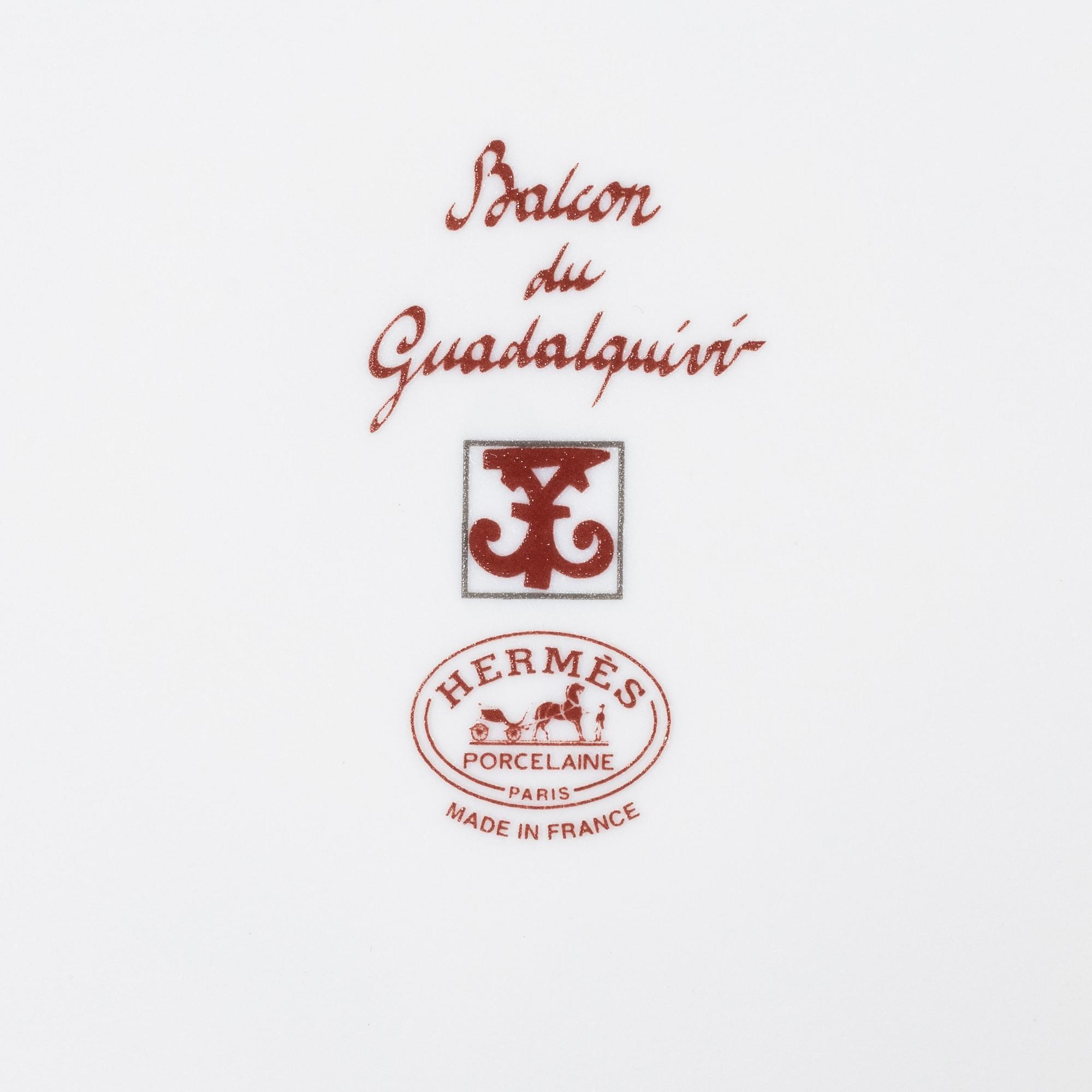 Hermès, Fat, 2 pcs, porcelain, "Balcon du Guadalquivir".