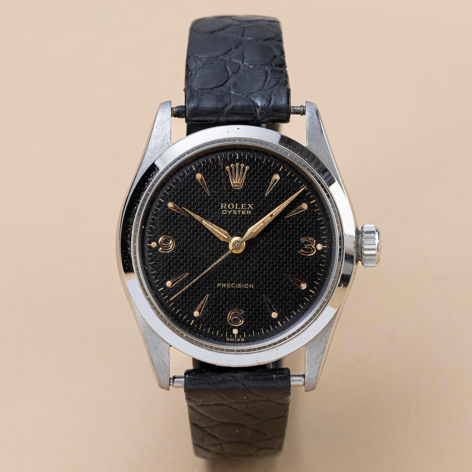 Rolex, Oyster, Precision, "Honeycomb Dial" "Explorer 3-6-9 Dial", ca 1953.