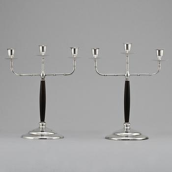 KANDELABRAR, ett par, art deco, 1930/1940-tal.