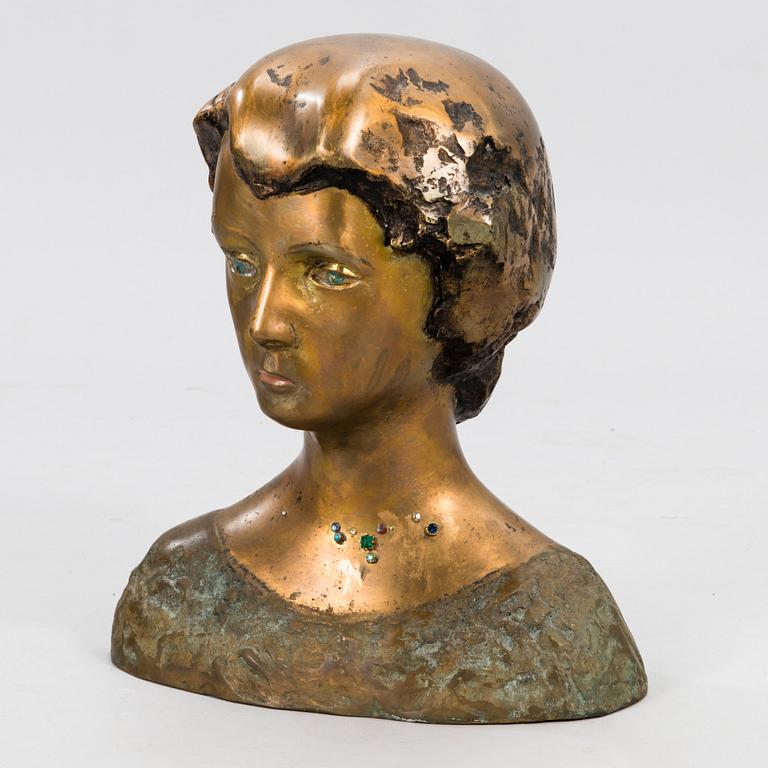 ESSI RENVALL, sculpture, bronze and mixed media, signed.