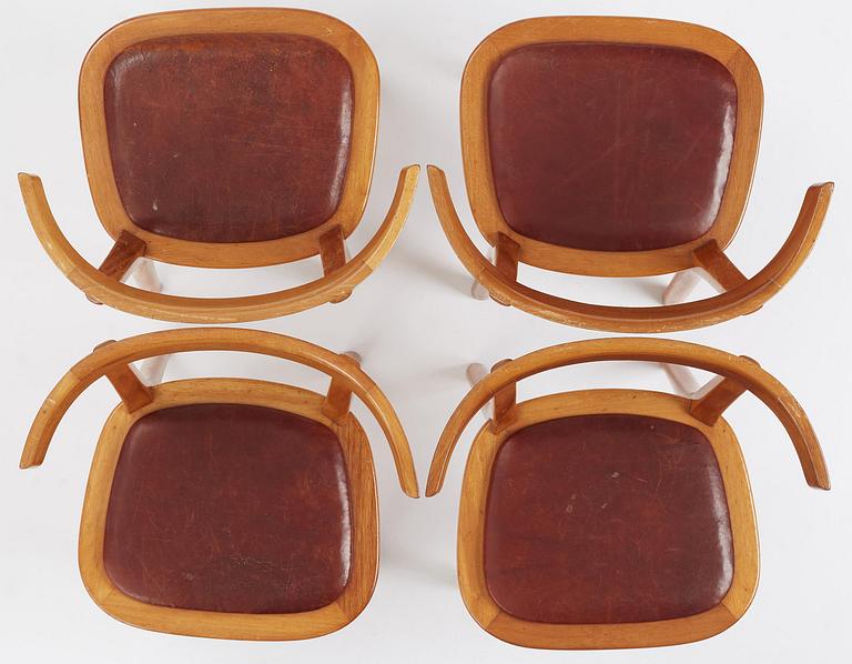 Gunnar Asplund, a set of eight mahogany chairs, Svenska Möbelfabrikerna, Bodafors, ca 1934-35, for the Bredenberg Department Store.