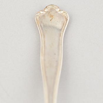 Bestickuppsättning i schatull, 190 delar, silver, modell "Kungsholm", CG Hallberg, Stockholm, bl a 1954.