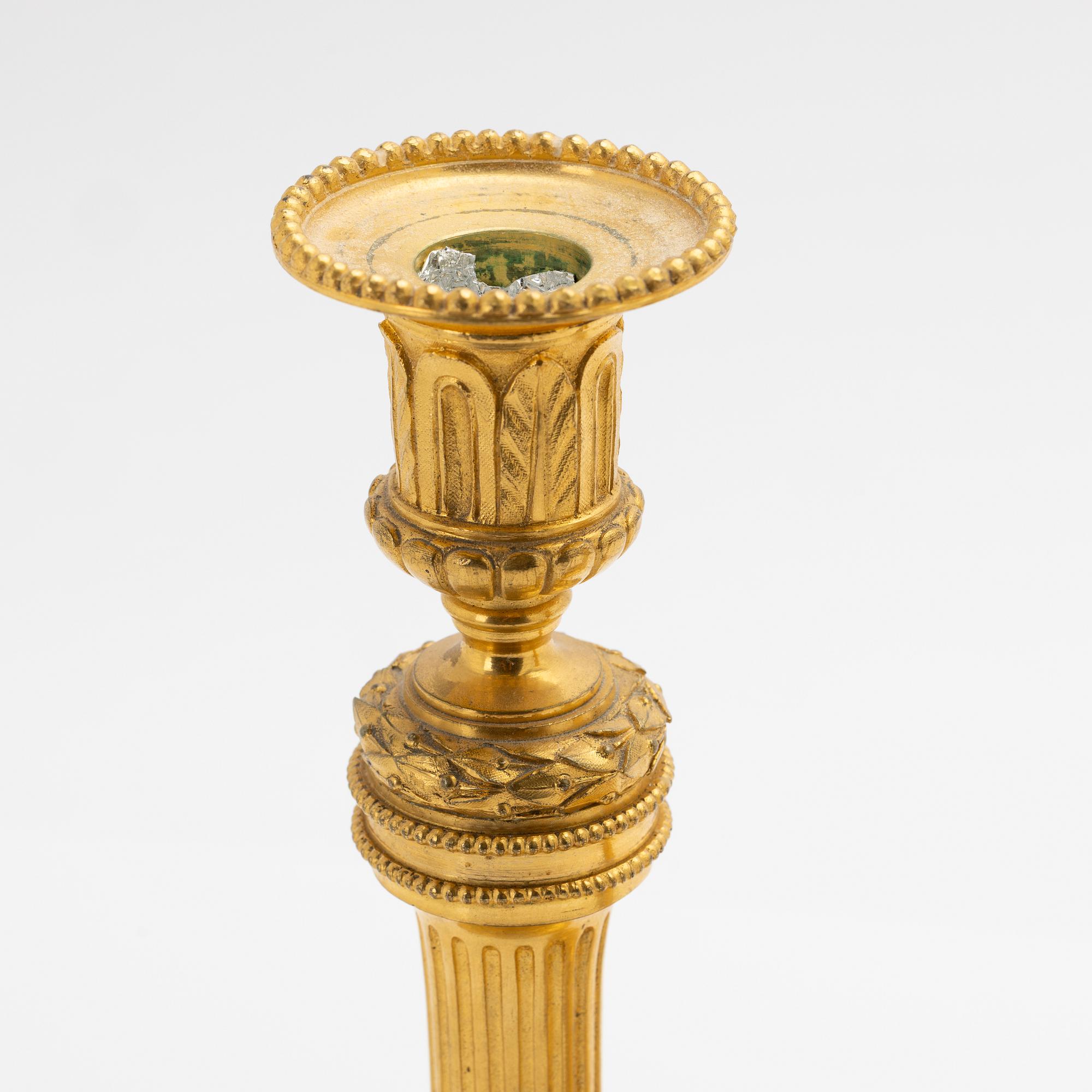 Candlesticks, a pair, Empire, France, 19th century.