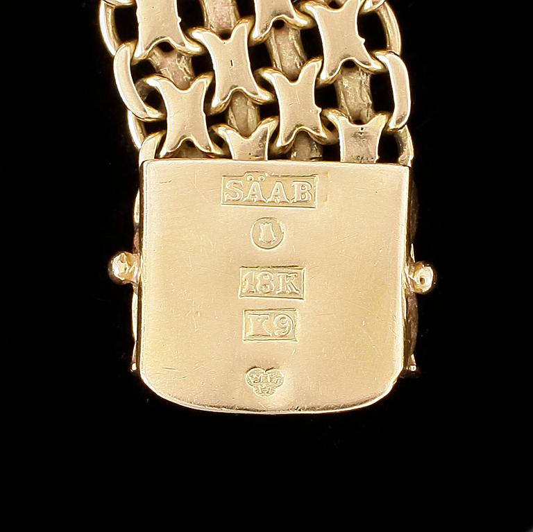 ARMBAND, guld 18K, Stockholms ädelsmide AB, Stockholm 1960. Vikt ca 30 gram.