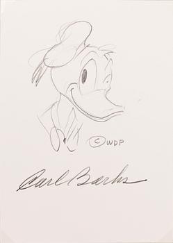 CARL BARKS, blyertsteckning, sign.