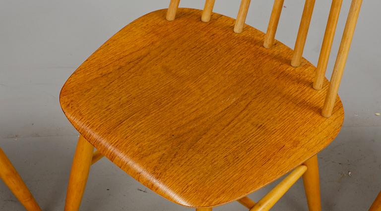 STOLAR, 4 st, "Fanett", Ilmari Tapiovaara, Edsbyverken. Formgiven 1955.