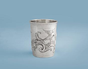 235. A BEAKER, silver. Unknown master. Alderman Alexei Kosirev Moscow 1791. Height 8 cm, weight 96 g.