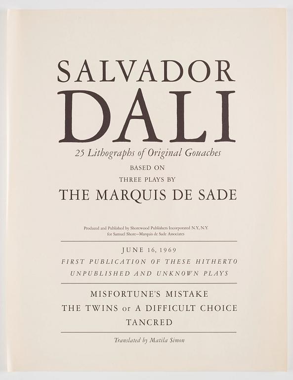 Salvador Dalí, "Three plays by the Marquis de Sade".