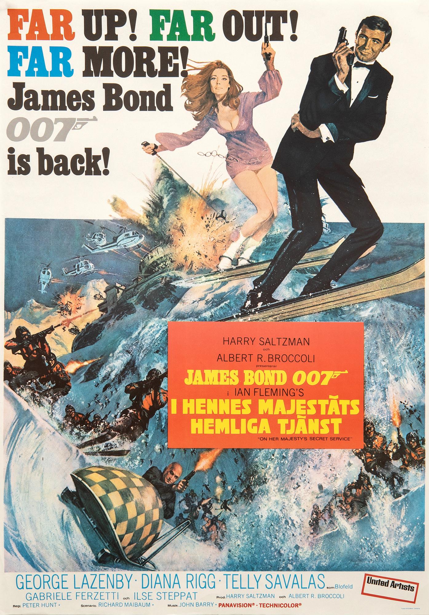 Filmaffisch James Bond "I Hennes Majestäts Hemliga Tjänst" (On Her Majesty's Secret Service").