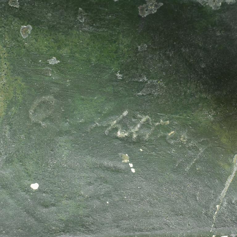 OLOF AHLBERG, skulptur, patinerad gips, signerad.