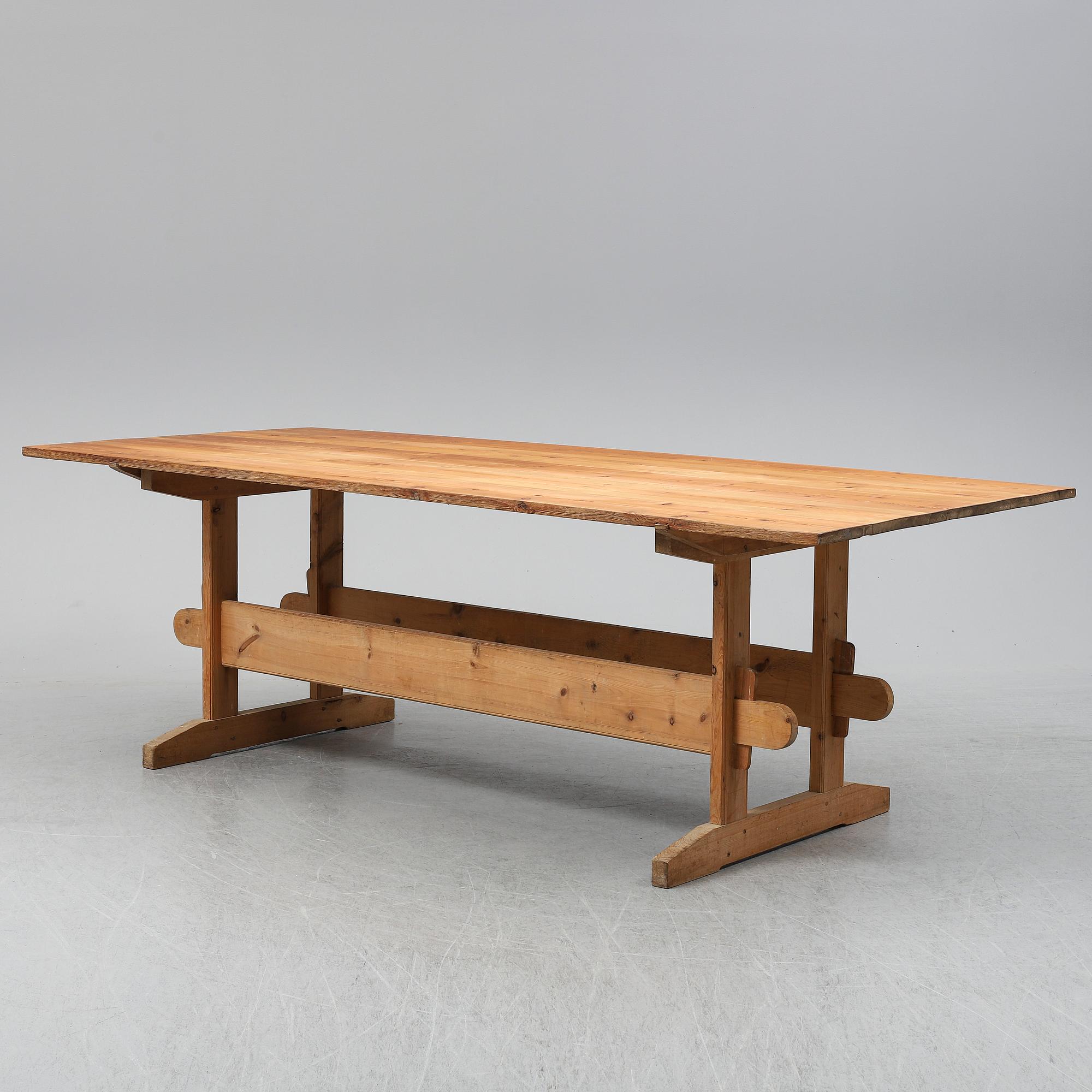 A pine table, second half of the 20th Century.
