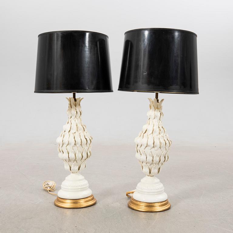 Table lamps, a pair, probably Bondia Spain, late 20th century.