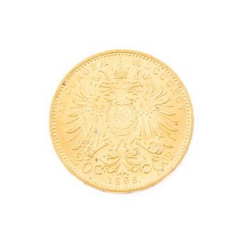 Gold coin, Austria-Hungary, 20 Corona, 1895.