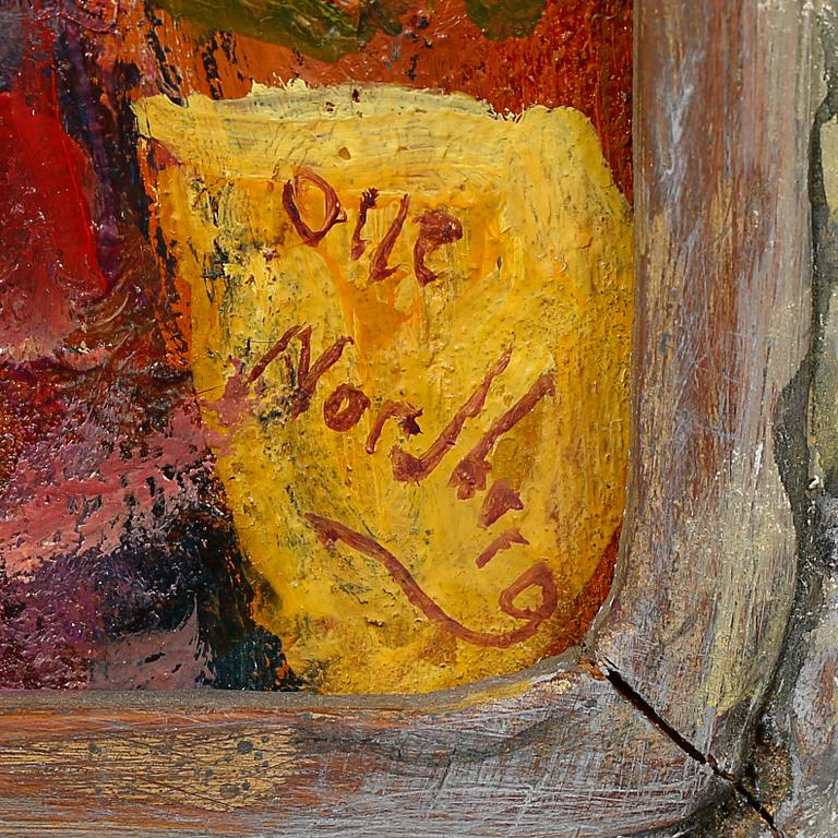 OLLE NORDBERG, olja på pannå, signerad.