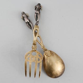 UPPLÄGGNINGSBESTICK, 2 st, silver, Sverige, 1894, vikt 185 g.