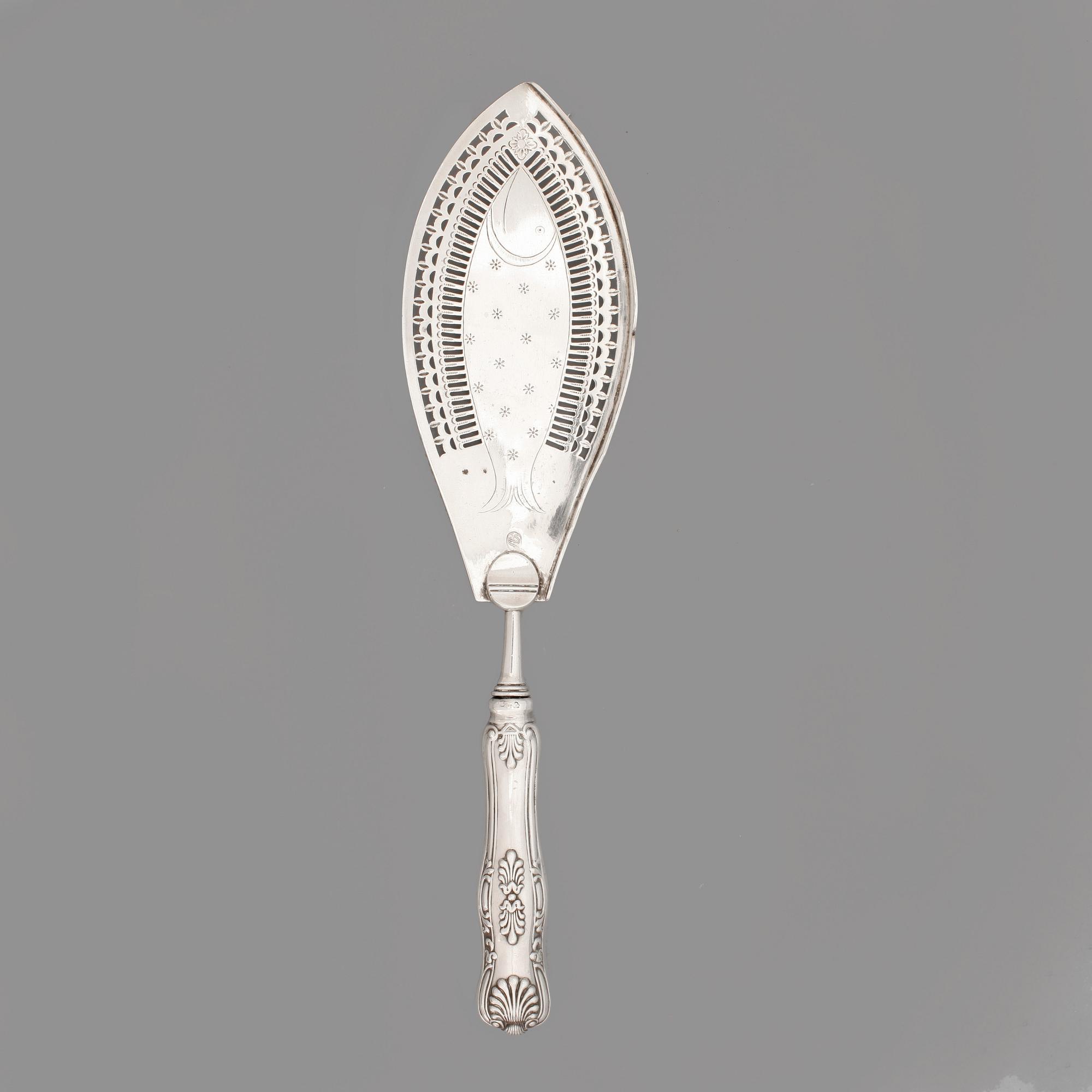 FISKSPADE, silver, "Engelsk Snäck", Per Zethelius, Stockholm, 1809. Vikt ca 155 gram.