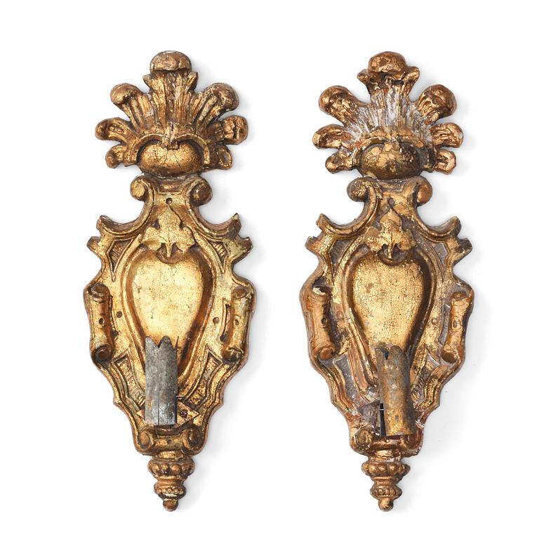 A pair of one-light wall-sconces from the Gustavian Opera House (1782-1892), 19th century.