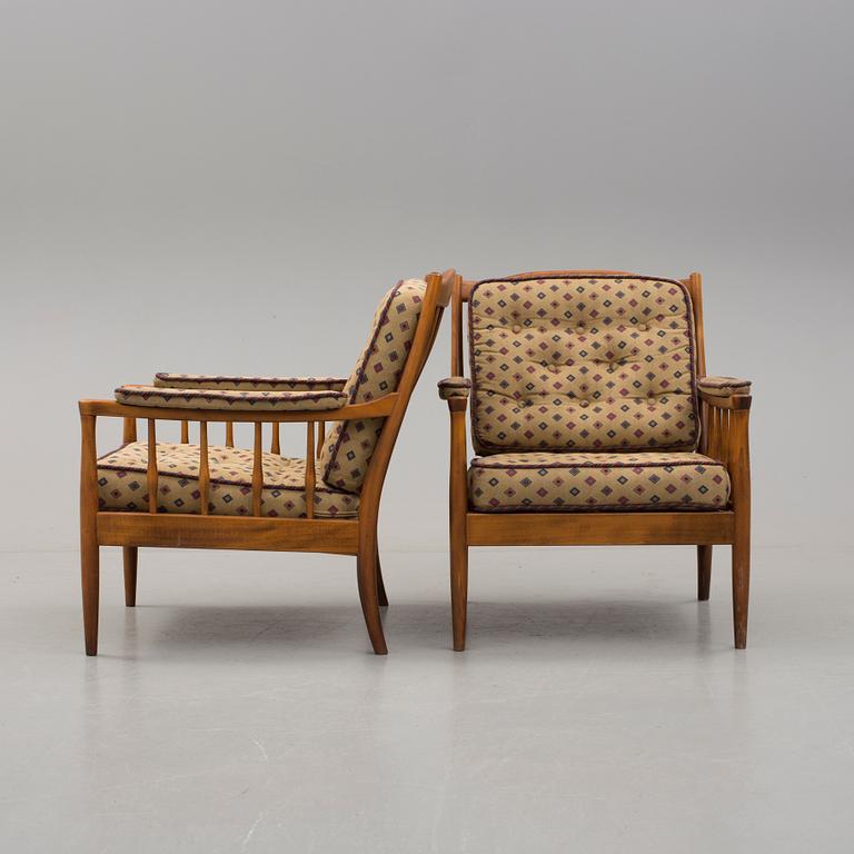 FÅTÖLJER, ett par, 1900-talets andra hälft.