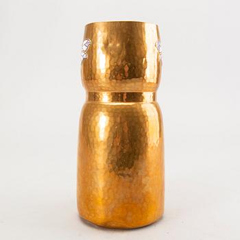 Würtembergische Metallwarenfabrik, a copper and enamel vase early 1900s.