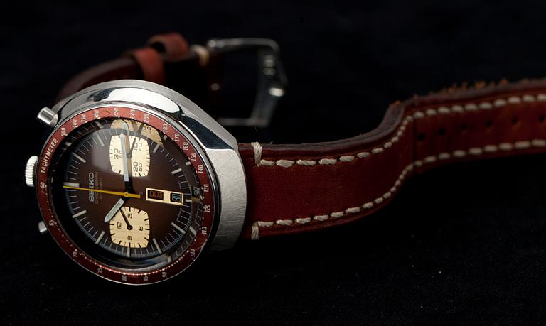ARMBANDSUR, herr, Seiko, "Bull Head" Chronograph Automatic. 1960-tal.