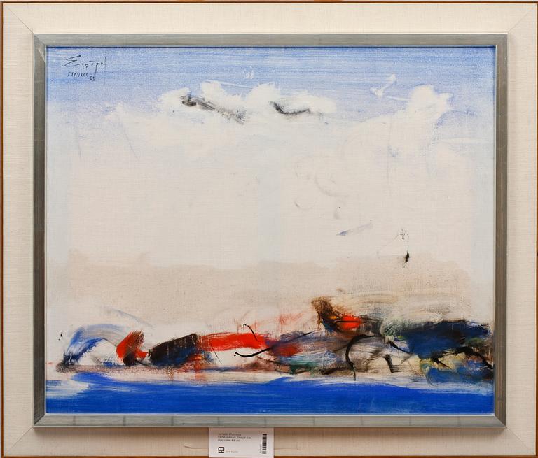 STAVROS PAPASSAVAS. Olja på duk, sign o dat -65.