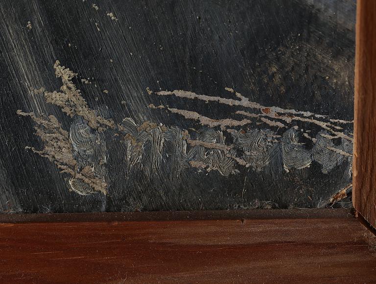 OKÄND KONSTNÄR, olja på pannå, otydligt signerad, 1900-tal.