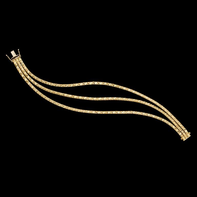 ARMBAND, 18K guld. Vikt ca 22 g.