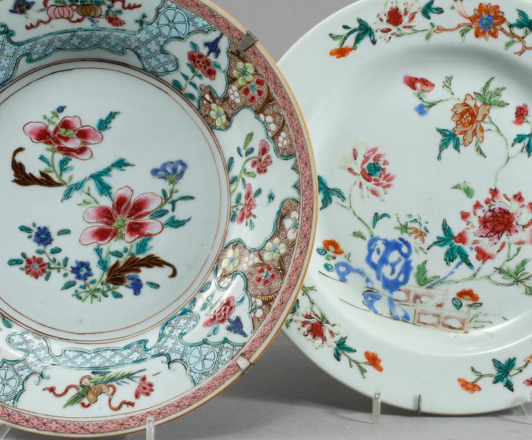 TALLRIKAR, 4 st, porslin, Kina, 1700-tal.