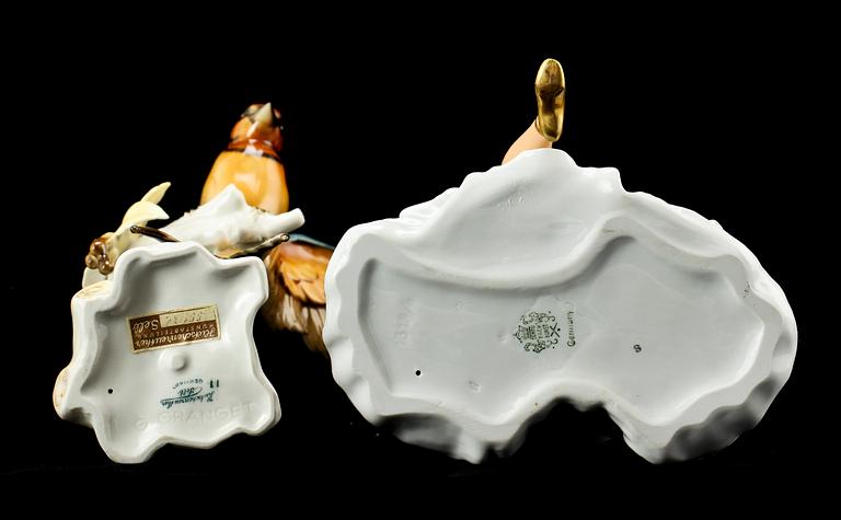 FIGURINER, 2 st, porslin, Hutschenreuther samt Schaubach, 1900-tal.