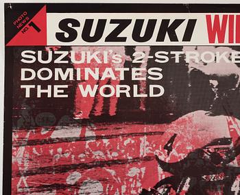 Poster, Suzuki, Isle of Man TT race, 1960s.