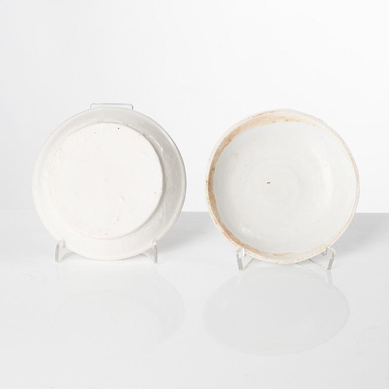 Two qingbai boxes with covers, Song dynasty (960-1279).