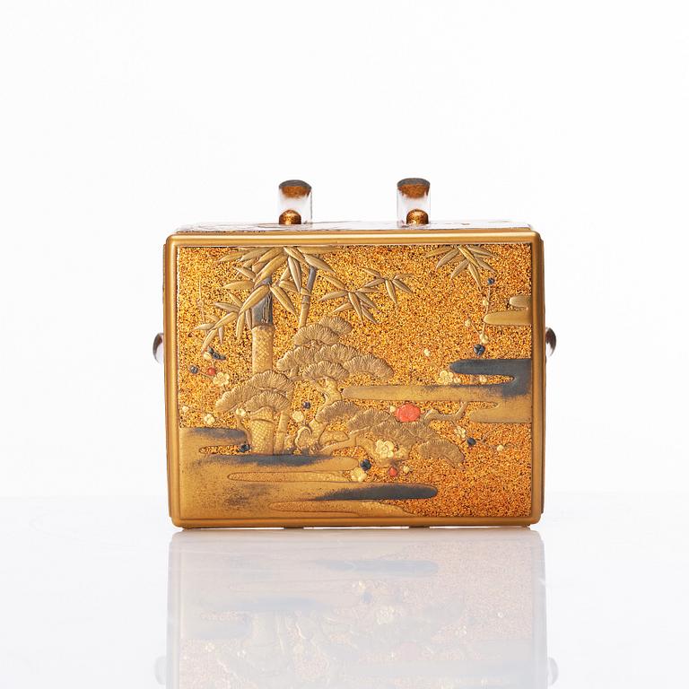 A Miniature lacquer Karabitsu, Meiji period, late 19th century.