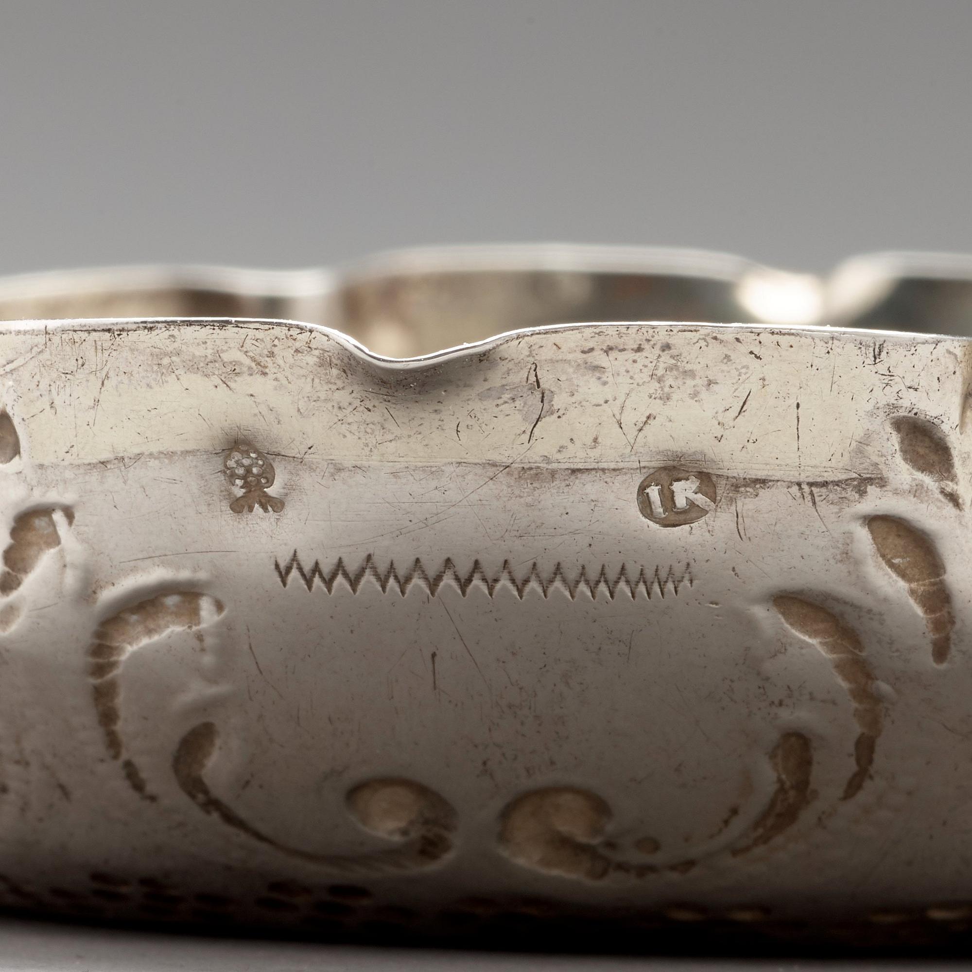 A German 17th centuryparcel-gilt silver sweet meat dish, mark of Johannes Kilian possibly, Augsburg 1685-1687.