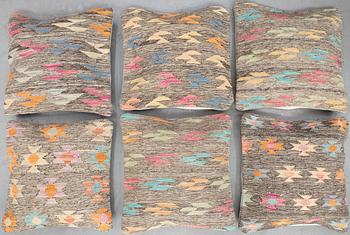 Six kilim cushions, Ca 47 x 47 cm.