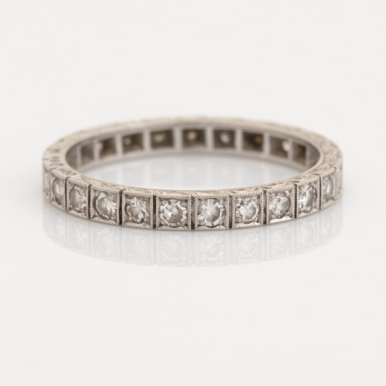 Platinum and eight cut diamond eternity ring.