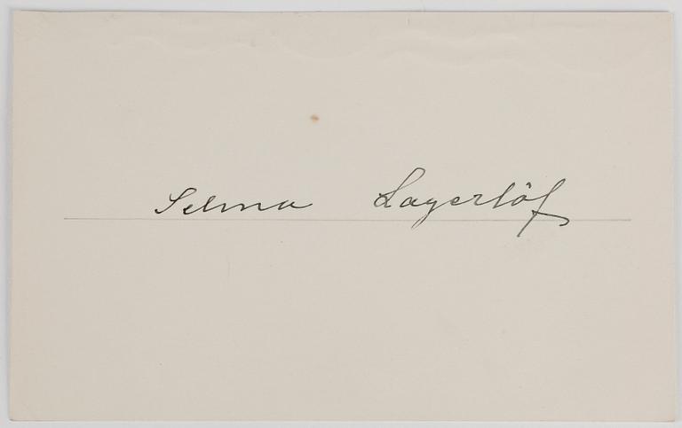 SELMA LAGERLÖF (1858-1940), autograf.