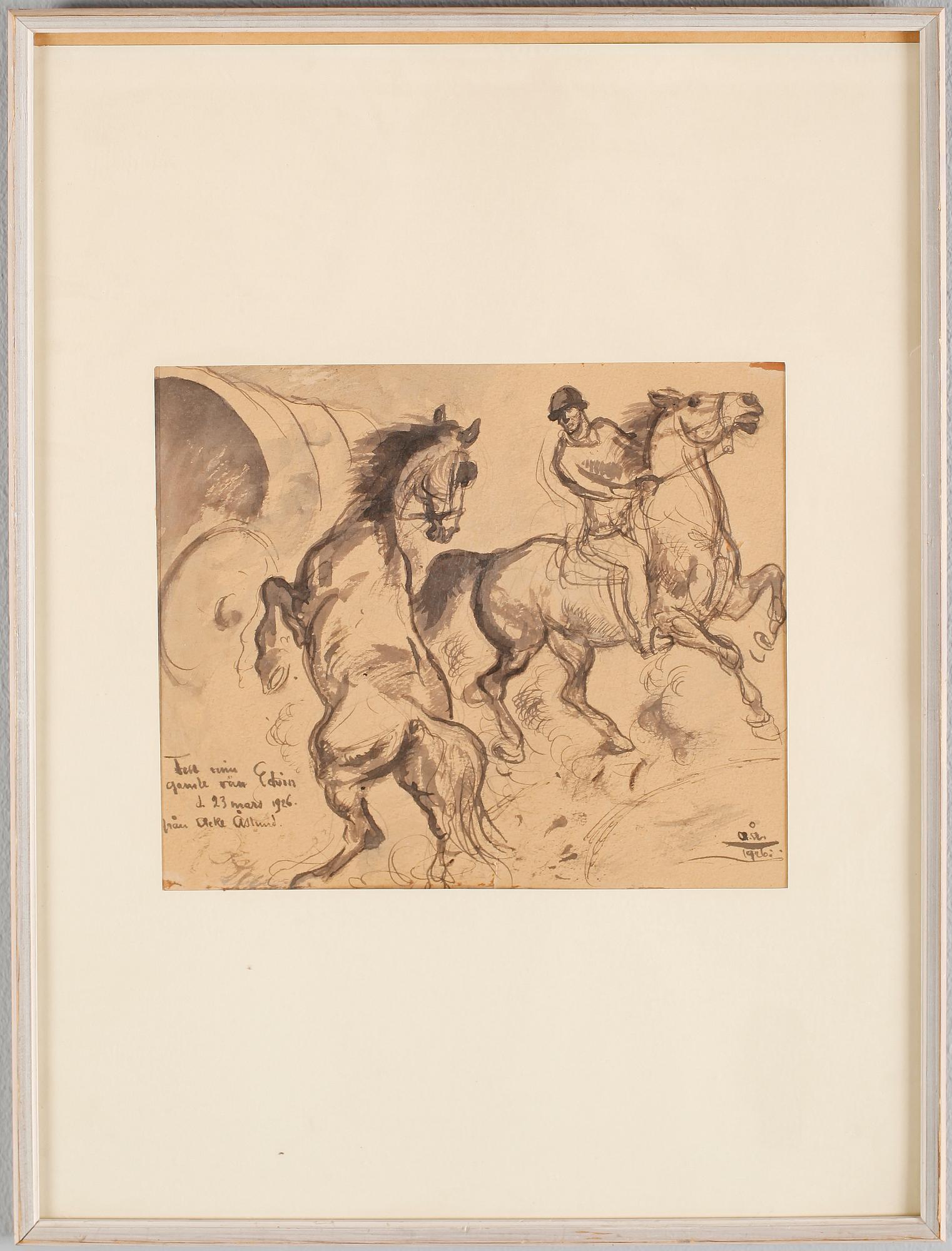 ACKE ÅSLUND, tusch, signerad och daterad 1926.