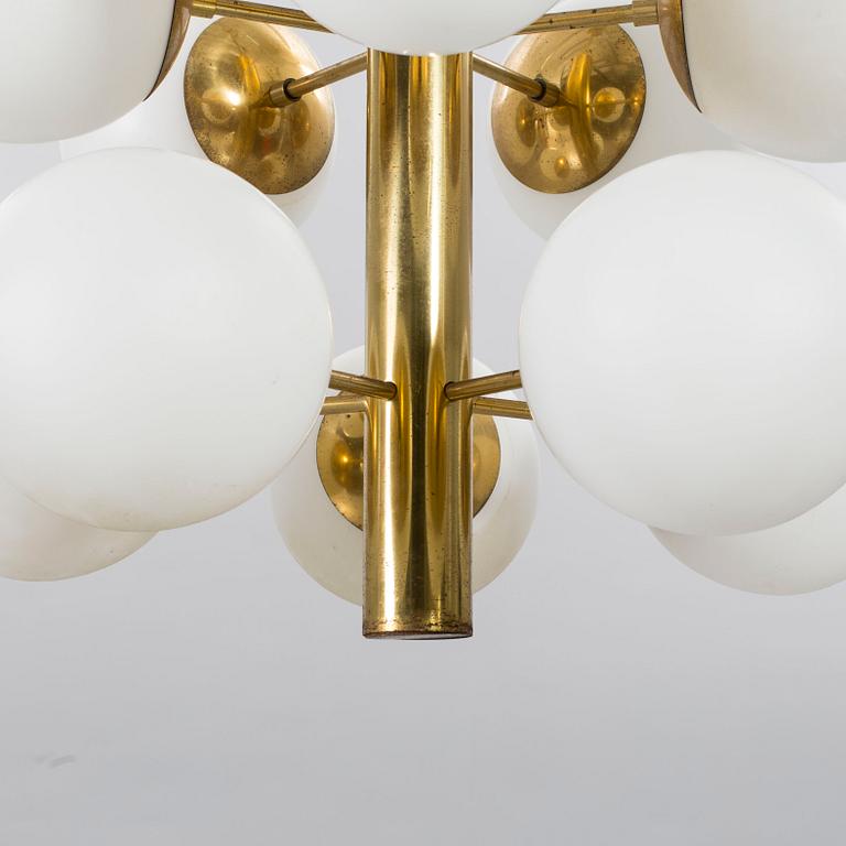 A norwegian brass chandelier, late 20th century.