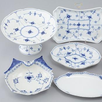 pieces of porcelain, partly "Musselmalet", by Royal Copenhagen & Bing & Grøndahl.