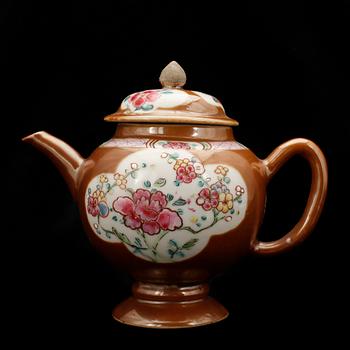 TEKANNA med LOCK, kompaniporslin. Qing dynastin, Qianlong (1736-95).