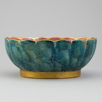 JOSEF EKBERG, a creamware bowl from Gustavsberg, signed and dated 1931.